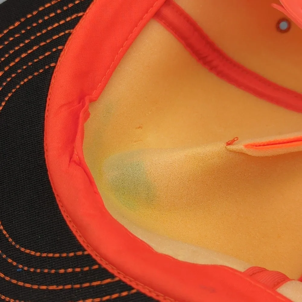 Vintage 3M Hat Orange Full Foam Snapback Cap America Made USA 90s Promo